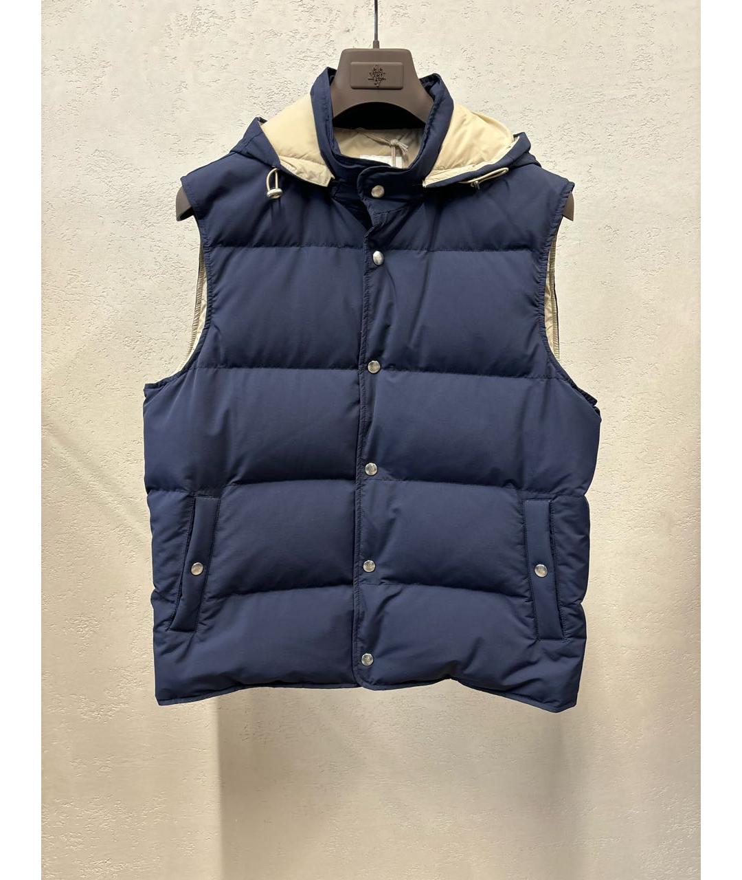 ELEVENTY Темно-синий полиэстеровый жилет, фото 6