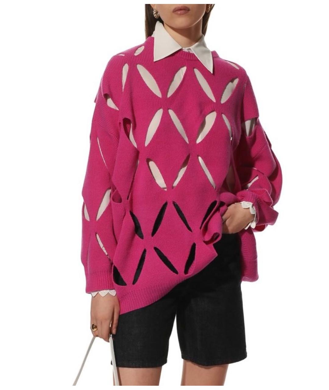 VALENTINO Фуксия шерстяной джемпер / свитер, фото 3