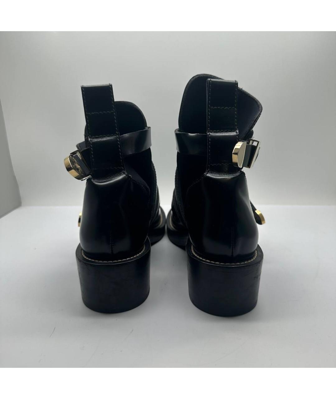 BALENCIAGA Черные кожаные ботинки, фото 4