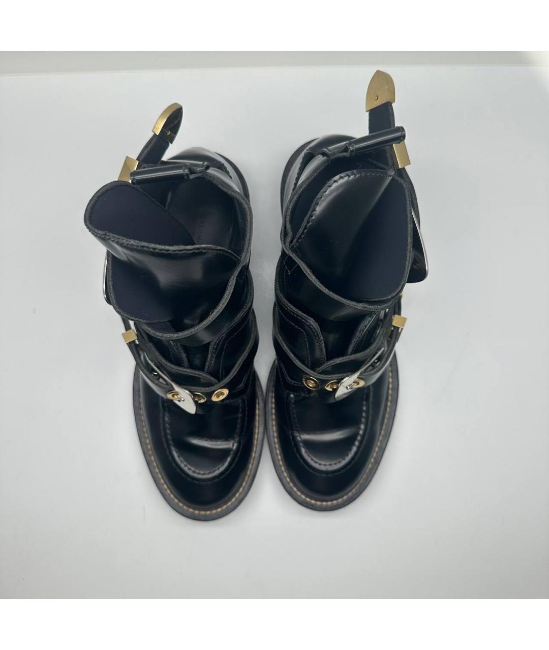 BALENCIAGA Черные кожаные ботинки, фото 3