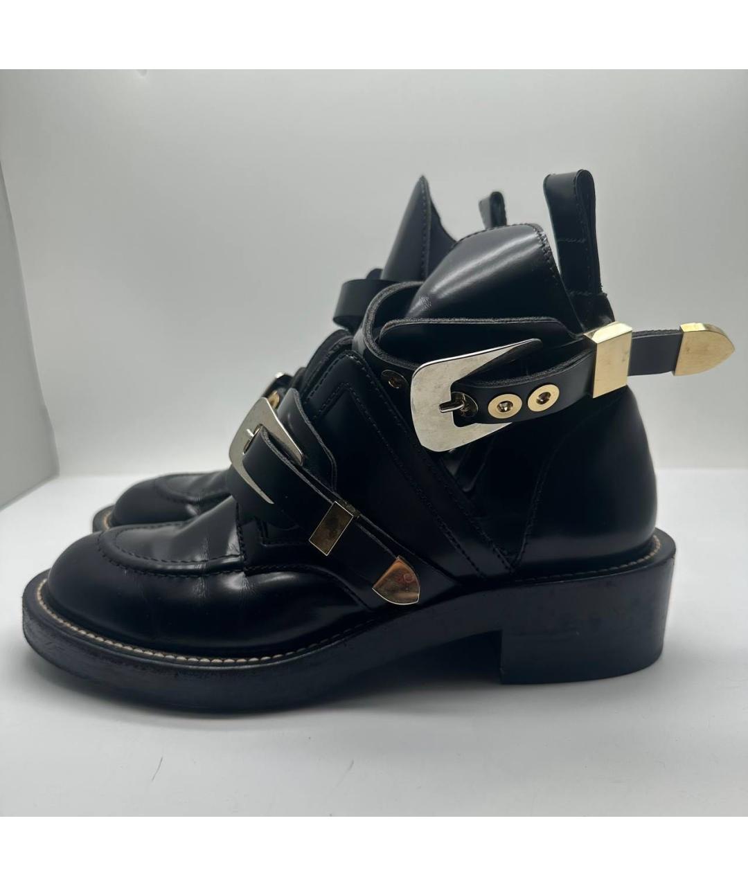 BALENCIAGA Черные кожаные ботинки, фото 6