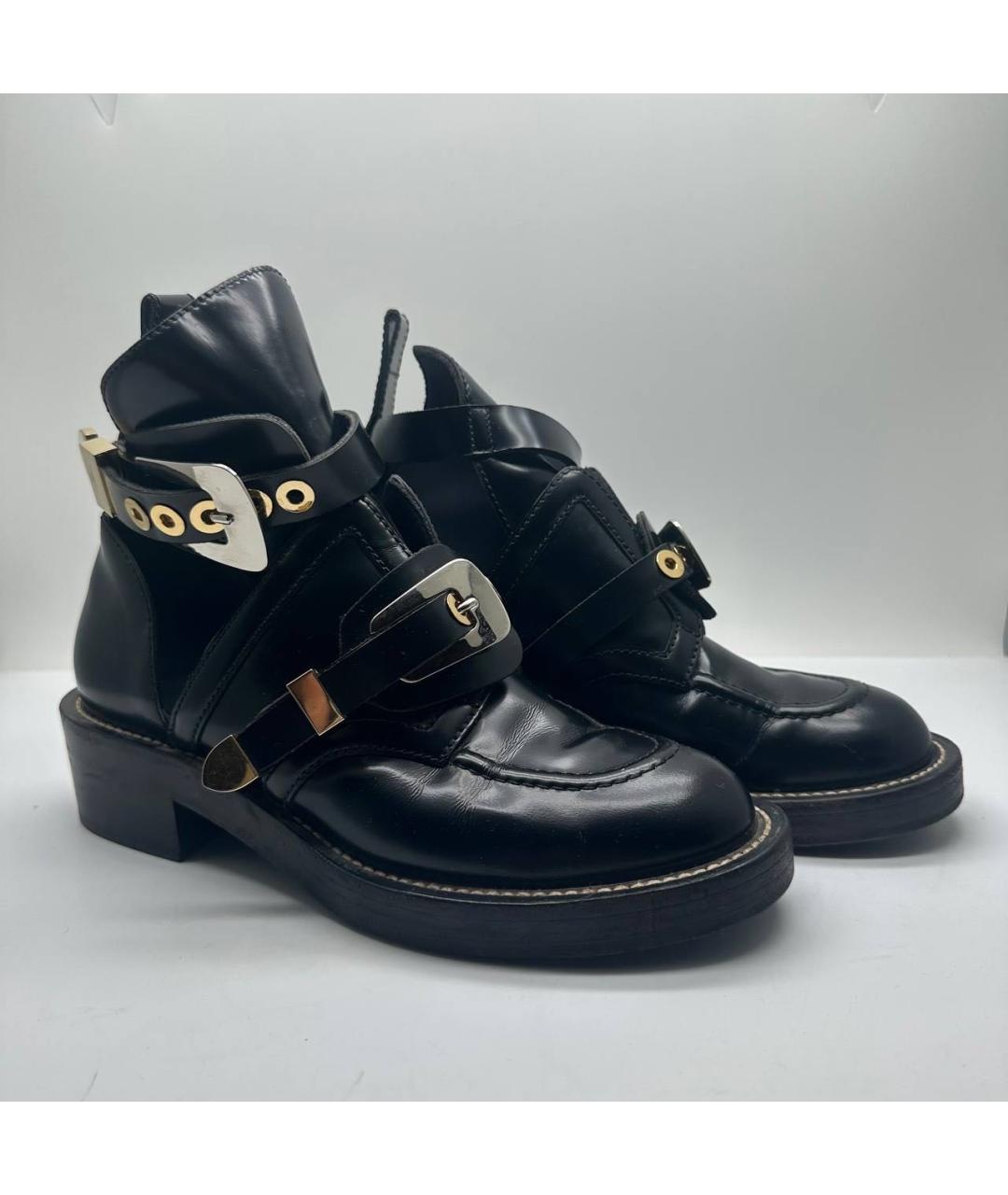 BALENCIAGA Черные кожаные ботинки, фото 5