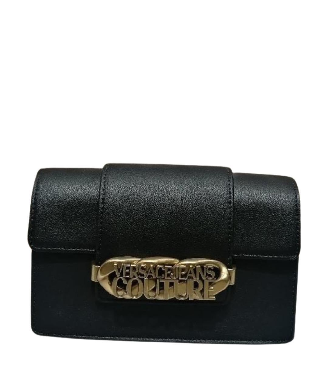 VERSACE JEANS COUTURE Черная кожаная сумка через плечо, фото 1