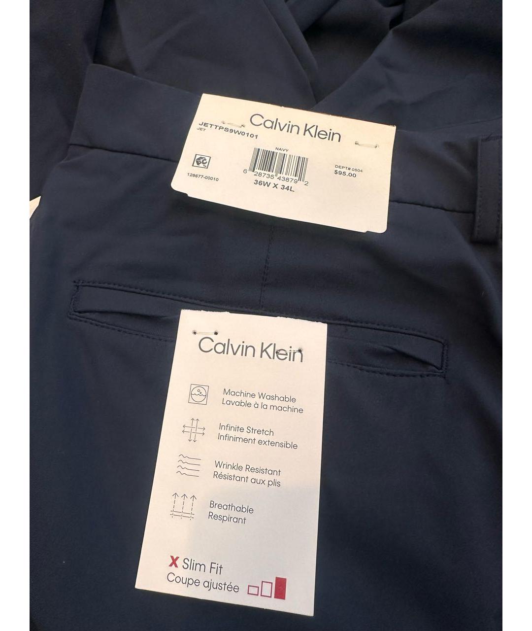 CALVIN KLEIN Темно-синие повседневные брюки, фото 3