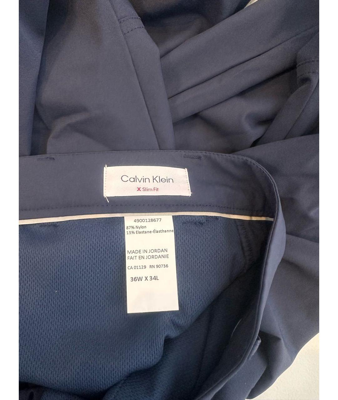 CALVIN KLEIN Темно-синие повседневные брюки, фото 4