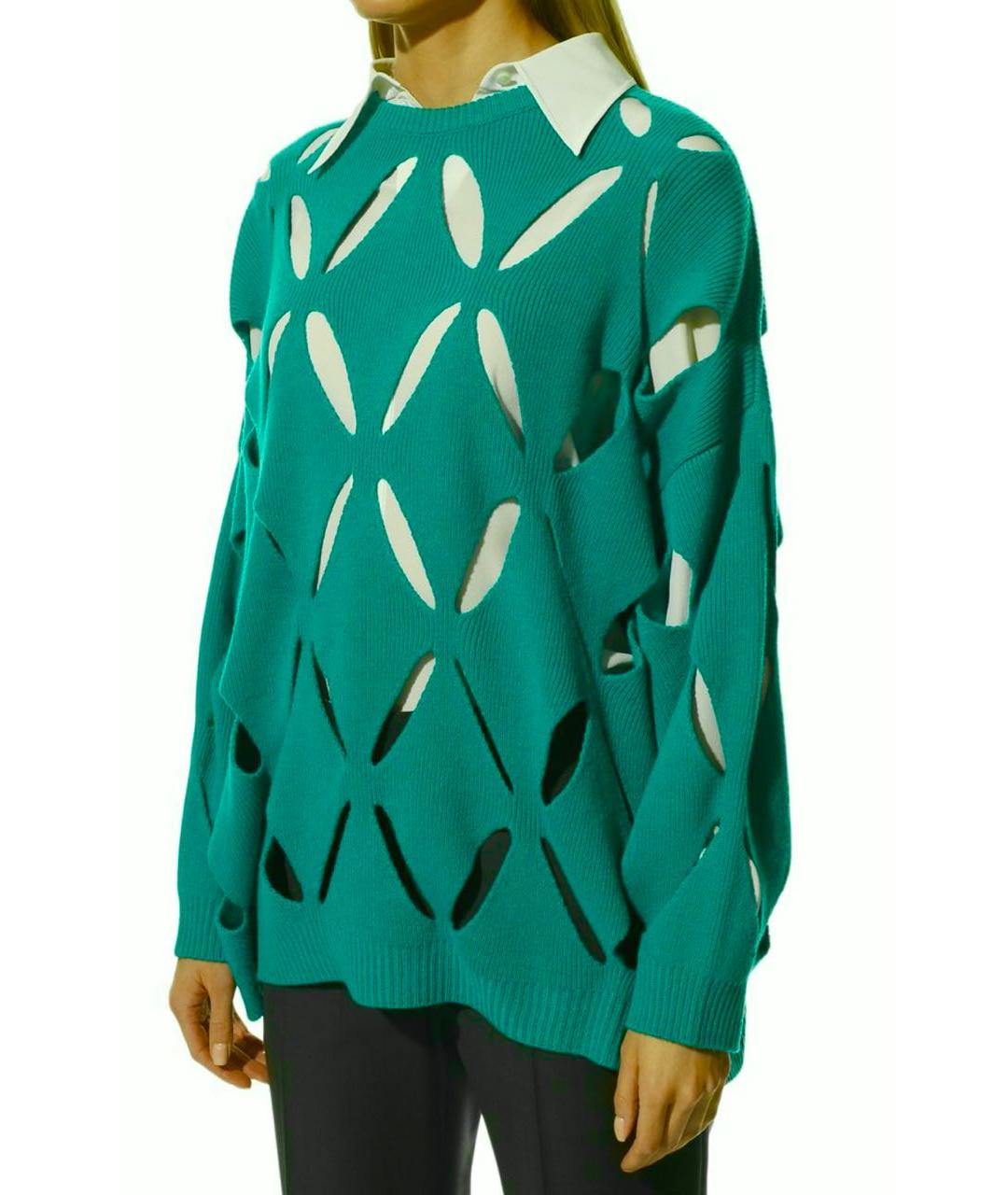 VALENTINO Зеленый шерстяной джемпер / свитер, фото 3