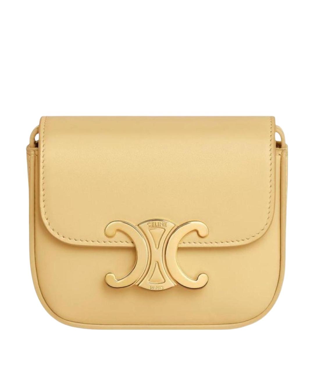 CELINE Желтая кожаная сумка через плечо, фото 1