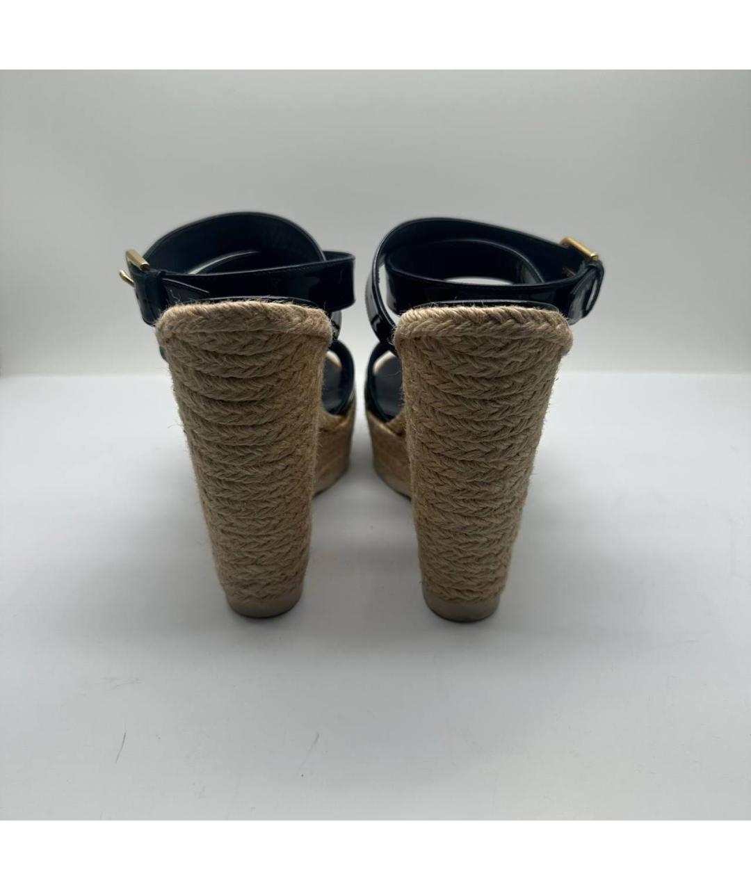 SAINT LAURENT Темно-синие кожаные эспадрильи, фото 5