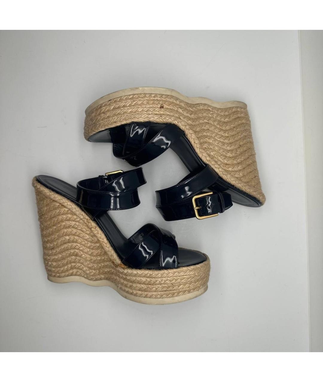 SAINT LAURENT Темно-синие кожаные эспадрильи, фото 7