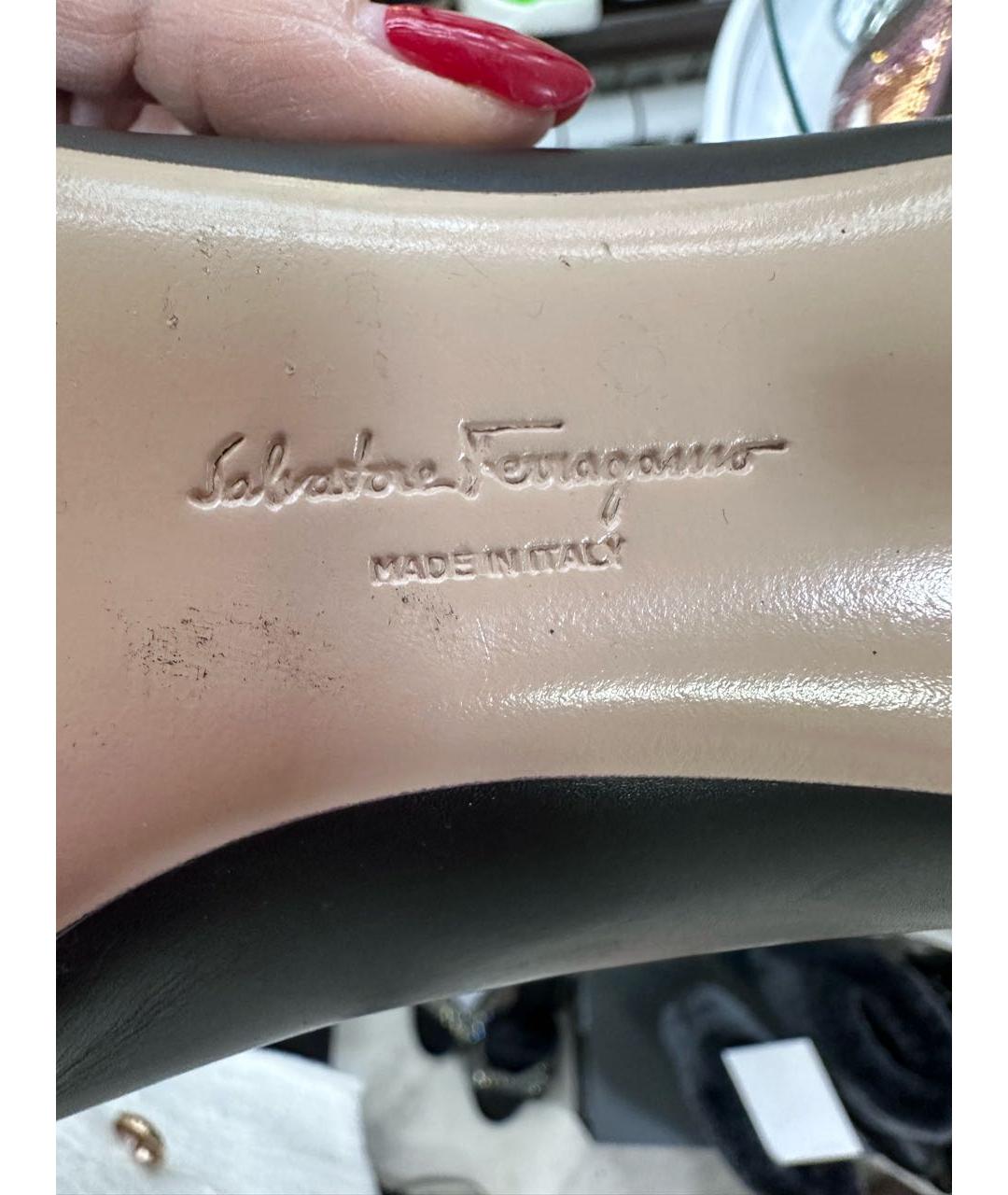 FERRAGAMO Черные кожаные туфли, фото 6