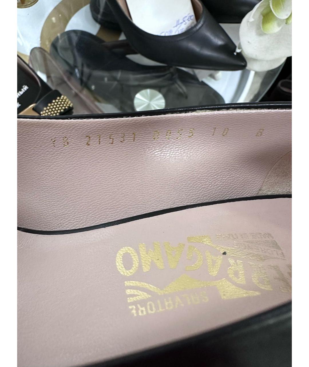 FERRAGAMO Черные кожаные туфли, фото 7