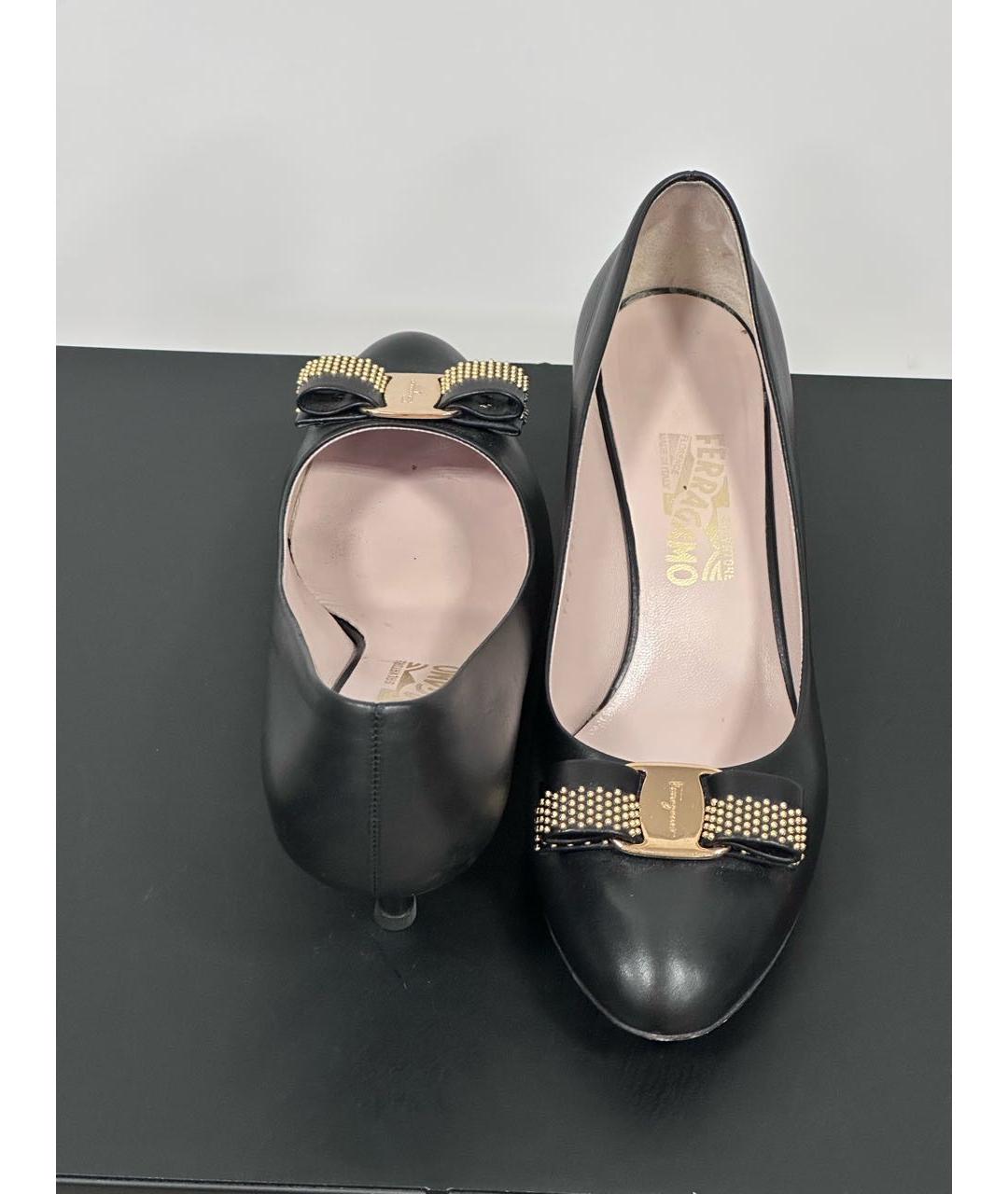 FERRAGAMO Черные кожаные туфли, фото 5