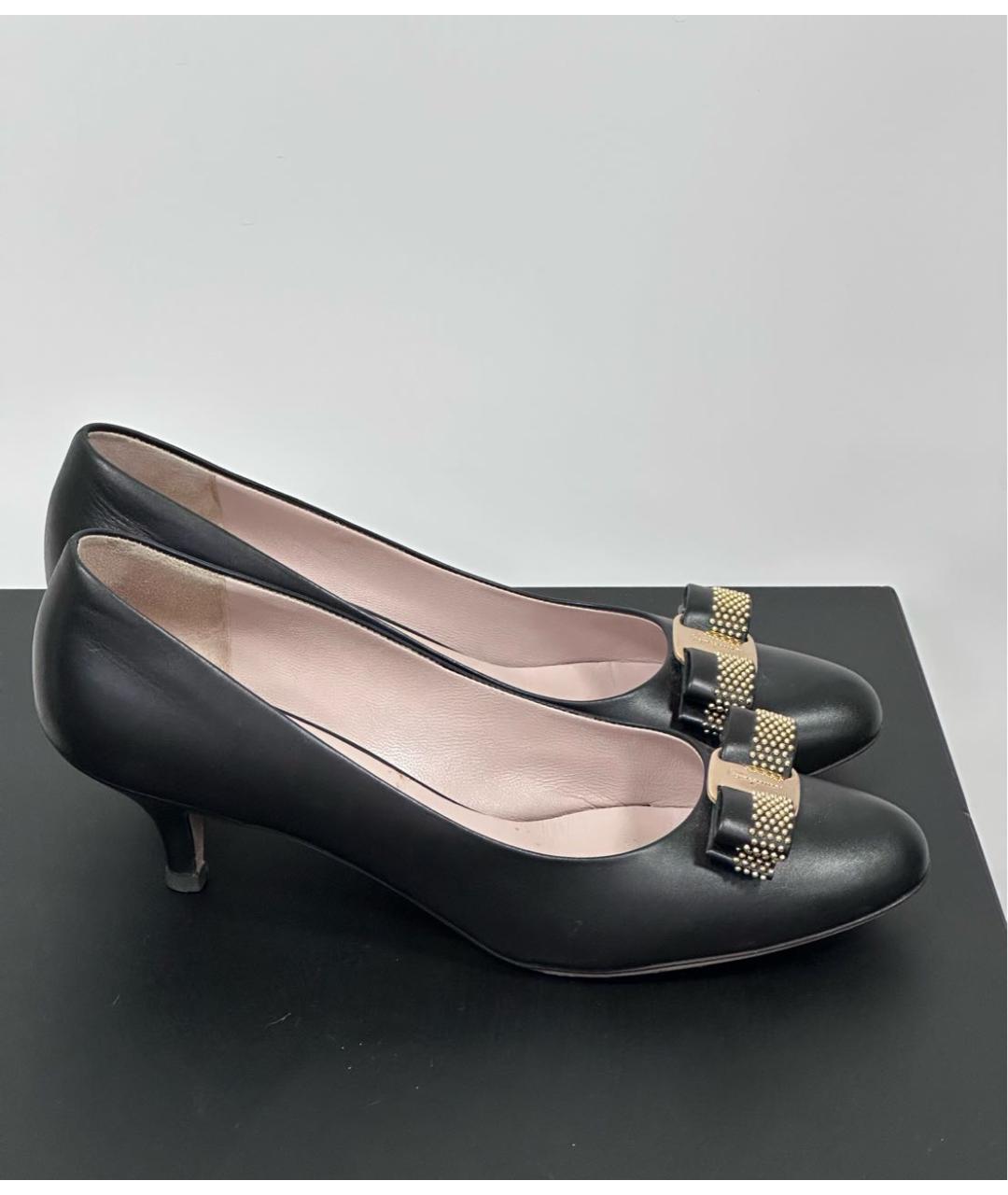 FERRAGAMO Черные кожаные туфли, фото 8