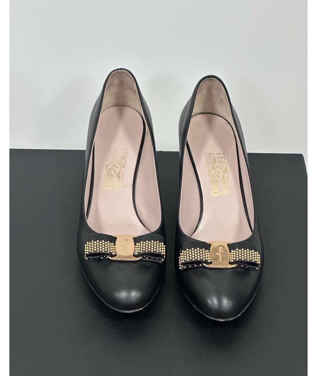 FERRAGAMO Черные кожаные туфли, фото 2