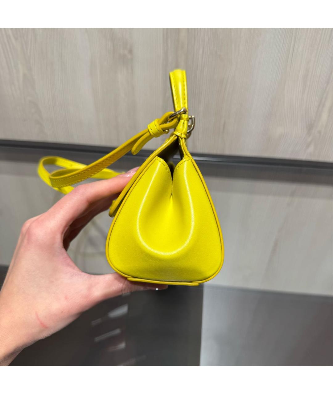 DOLCE&GABBANA Желтая кожаная сумка через плечо, фото 3