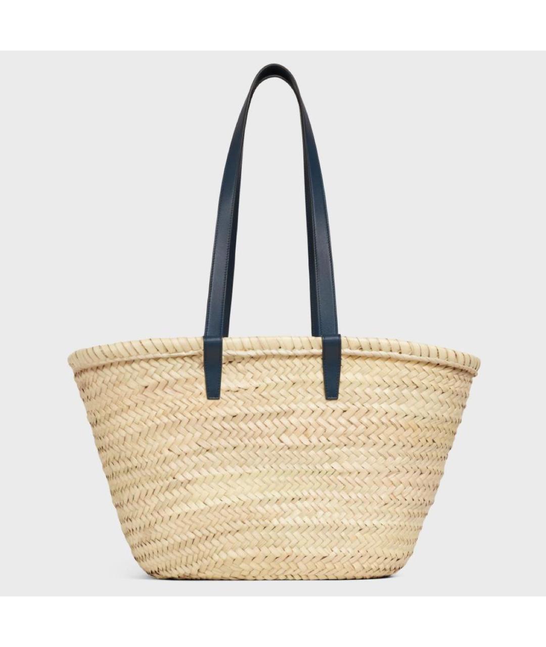 CELINE Бежевая пелетеная пляжная сумка, фото 3