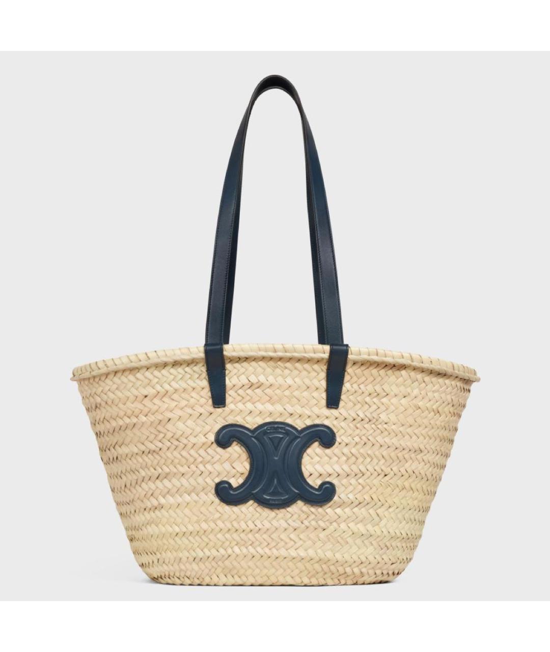 CELINE Бежевая пелетеная пляжная сумка, фото 4