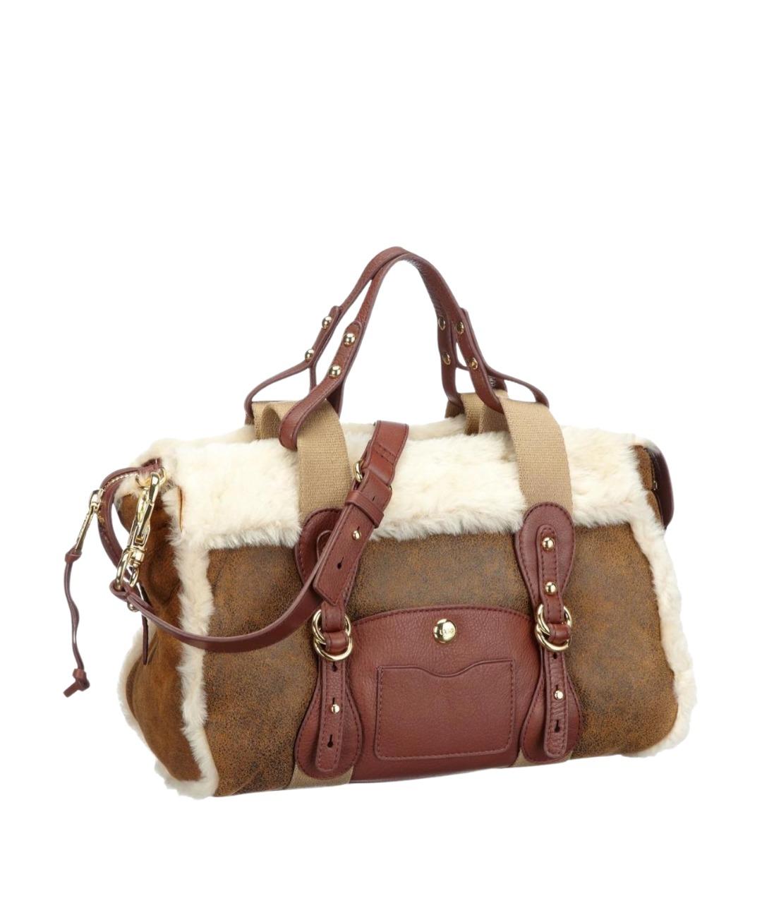 UGG AUSTRALIA Коричневая замшевая сумка с короткими ручками, фото 1