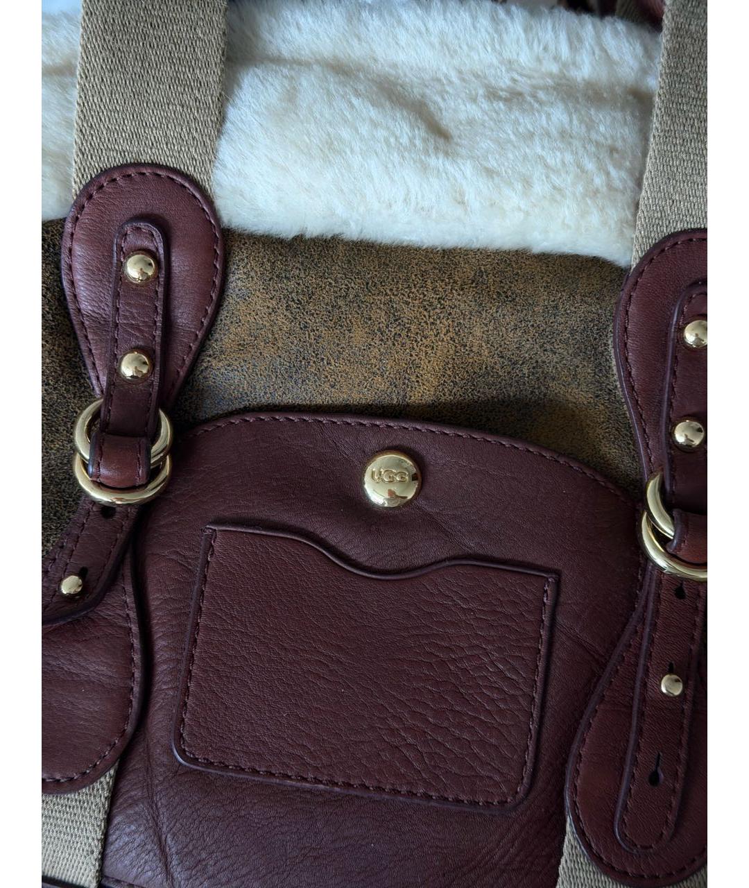 UGG AUSTRALIA Коричневая замшевая сумка с короткими ручками, фото 6