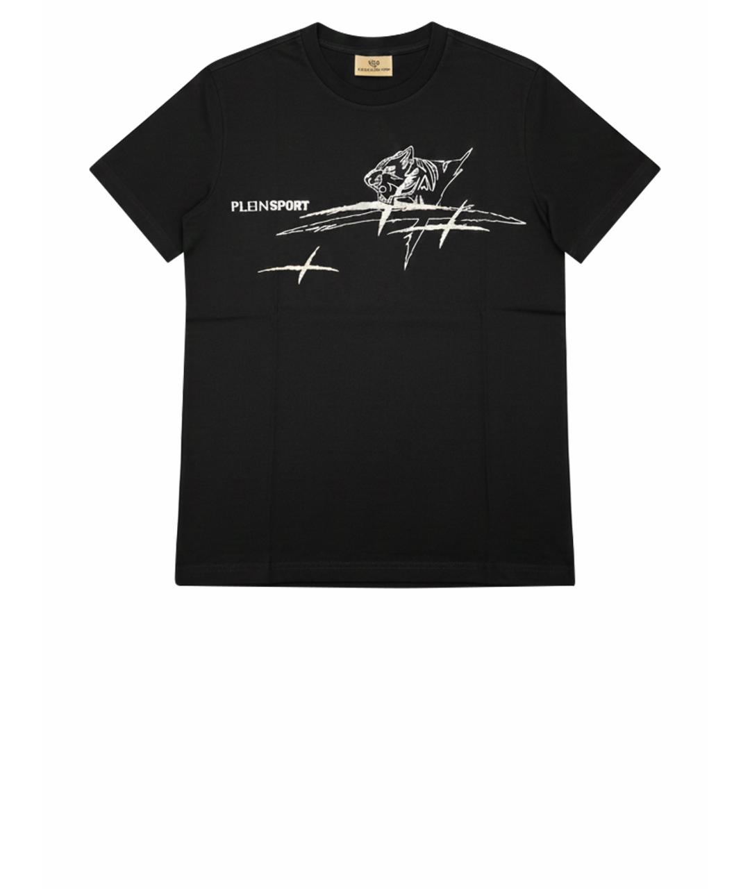PLEIN SPORT Черная хлопковая футболка, фото 1