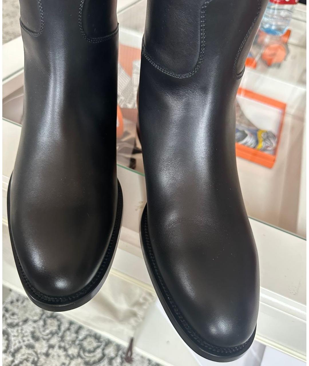 HERMES Черные кожаные сапоги, фото 3