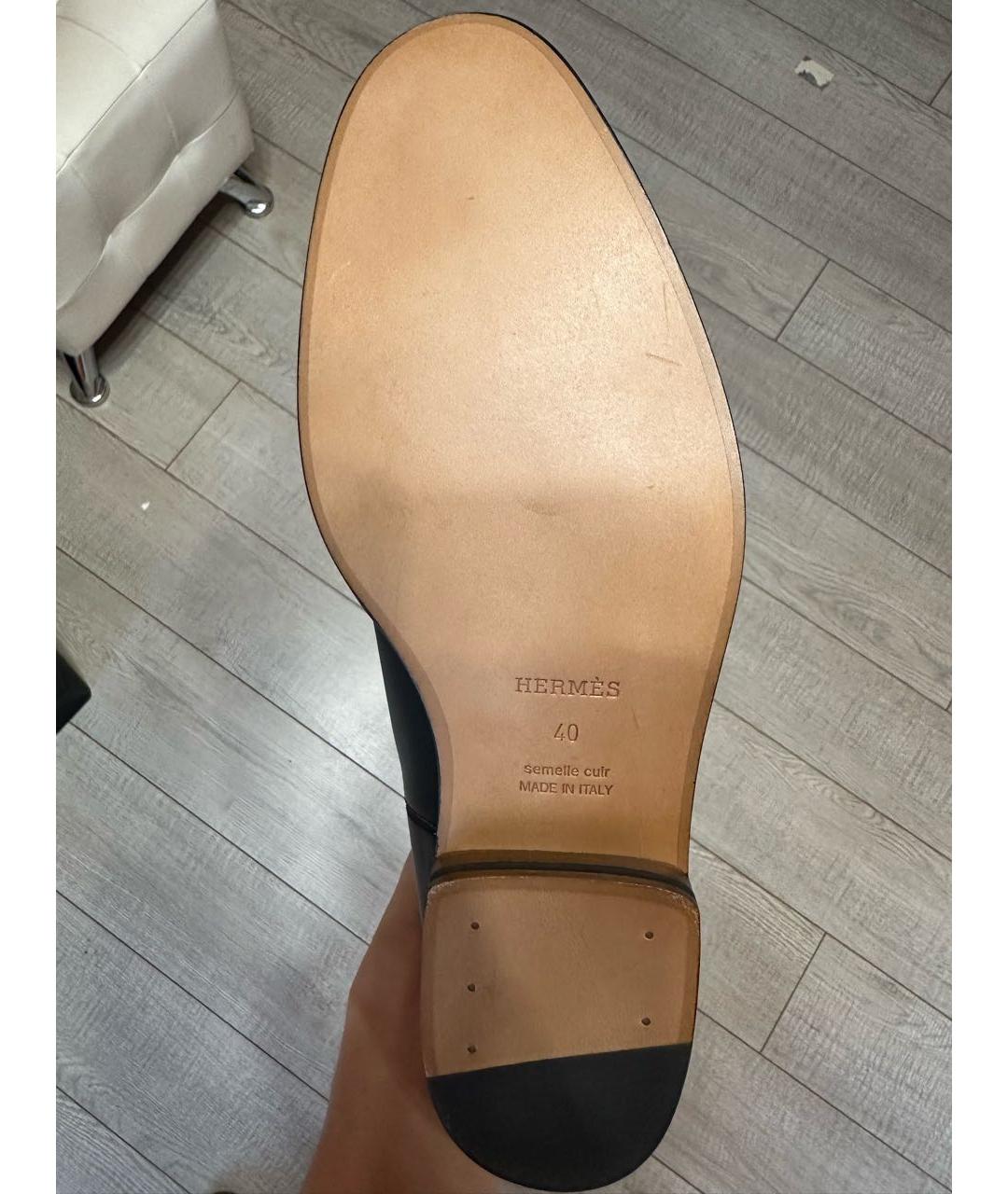 HERMES Черные кожаные сапоги, фото 6