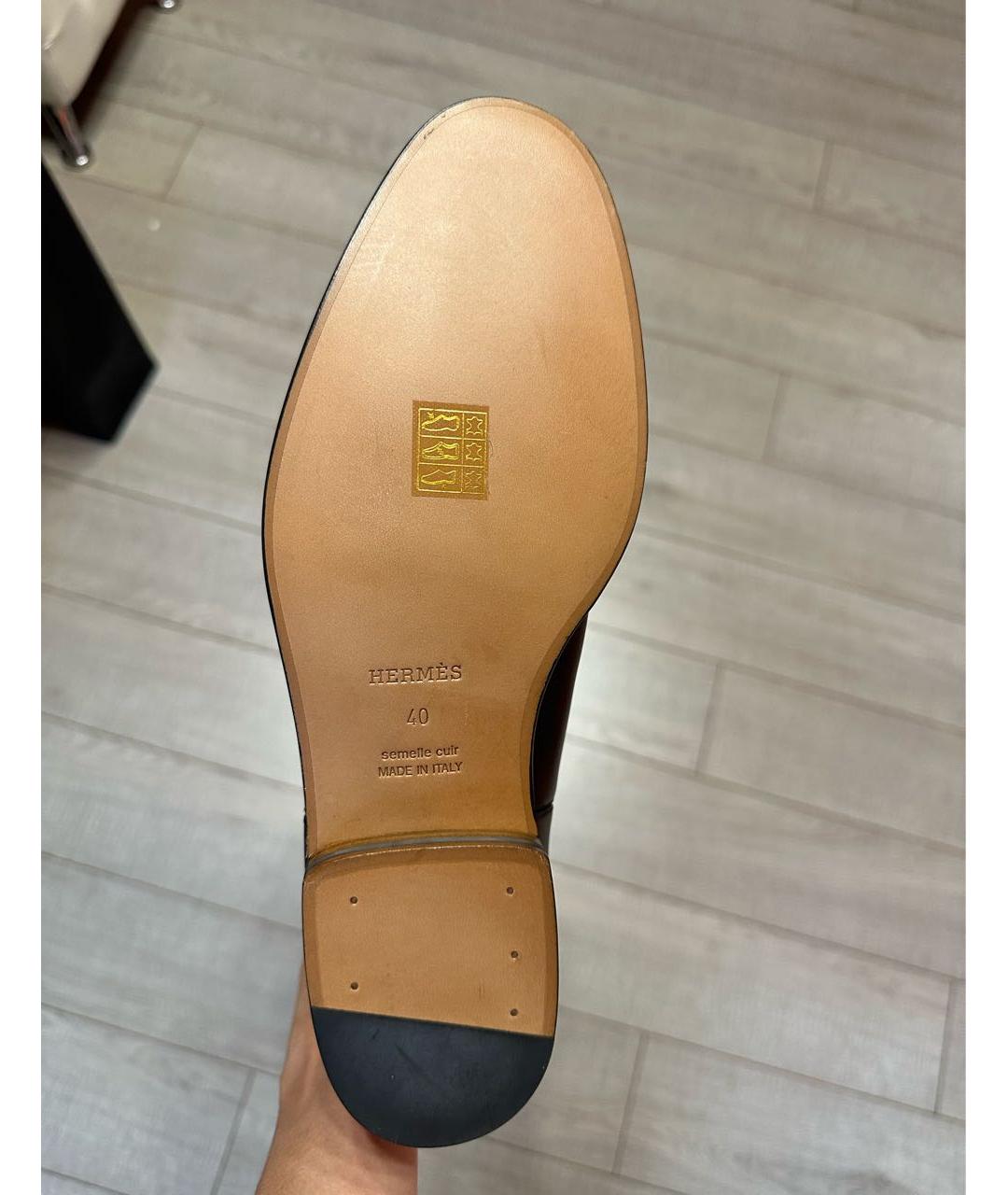 HERMES Черные кожаные сапоги, фото 5