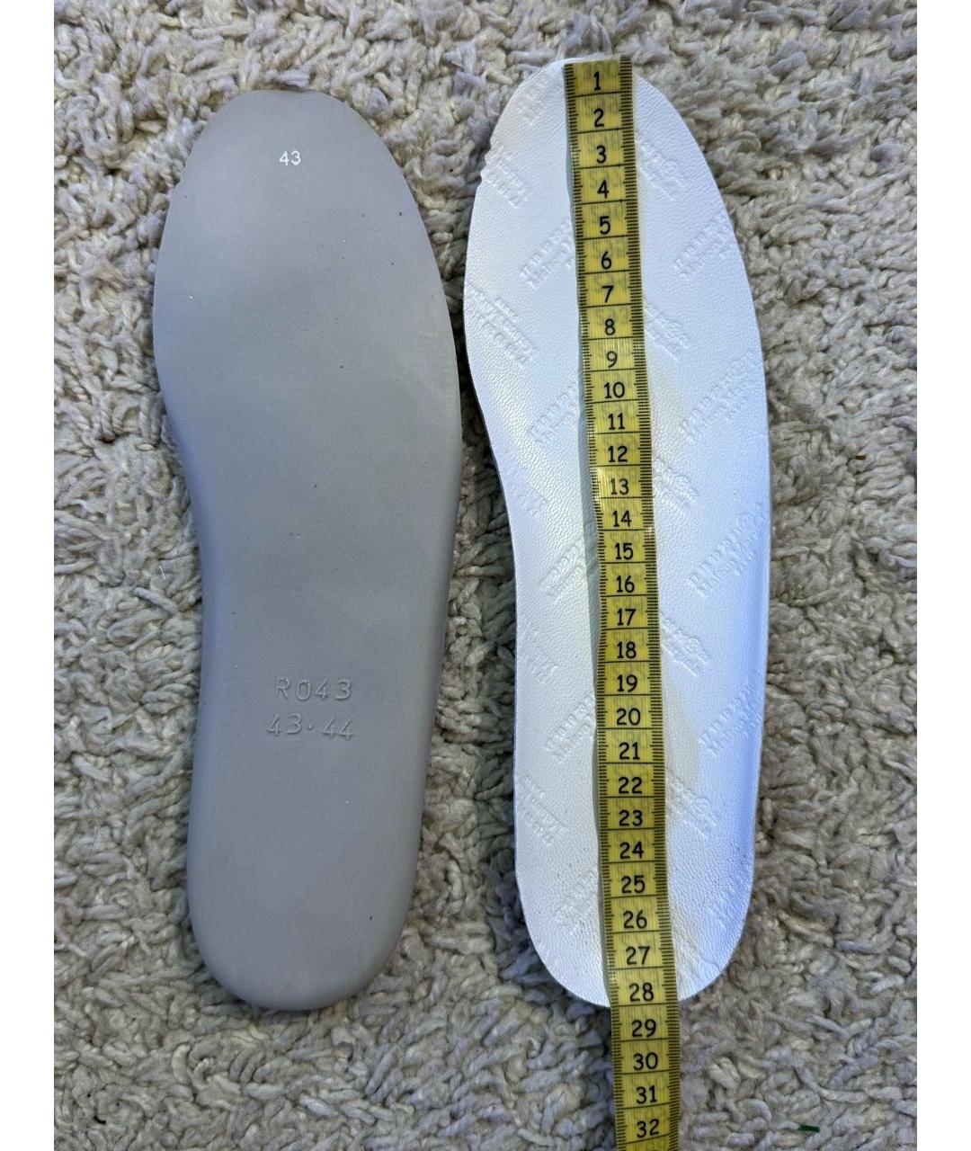 MAISON MARGIELA Белые кожаные низкие кроссовки / кеды, фото 8