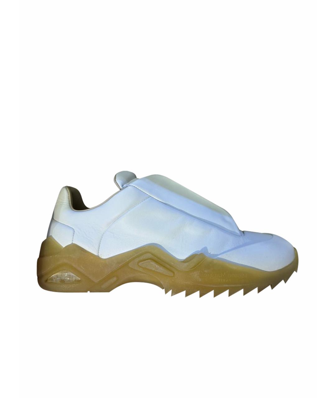 MAISON MARGIELA Белые кожаные низкие кроссовки / кеды, фото 1