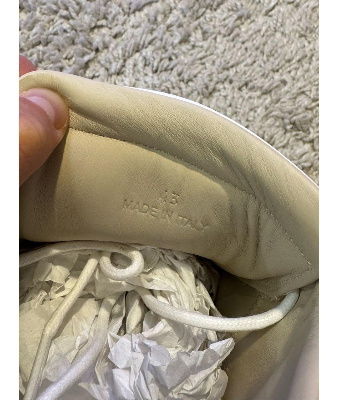 MAISON MARGIELA Белые кожаные низкие кроссовки / кеды, фото 6