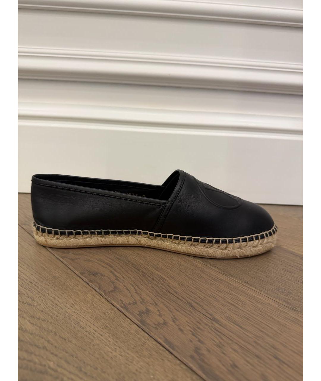 LOUIS VUITTON Черные кожаные эспадрильи, фото 8