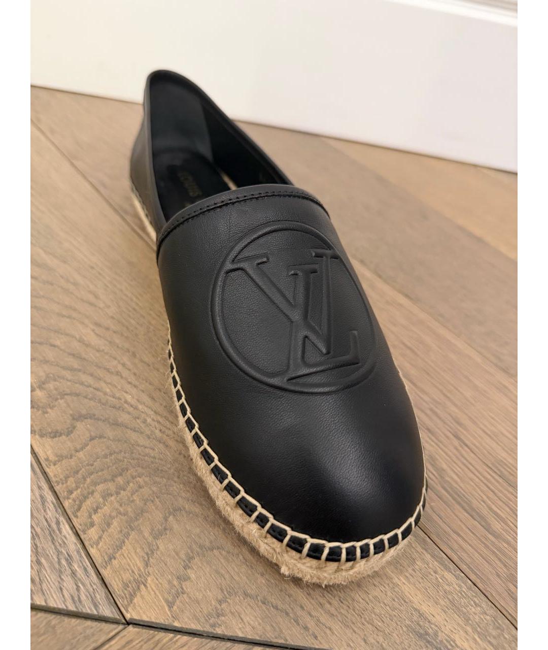LOUIS VUITTON Черные кожаные эспадрильи, фото 7