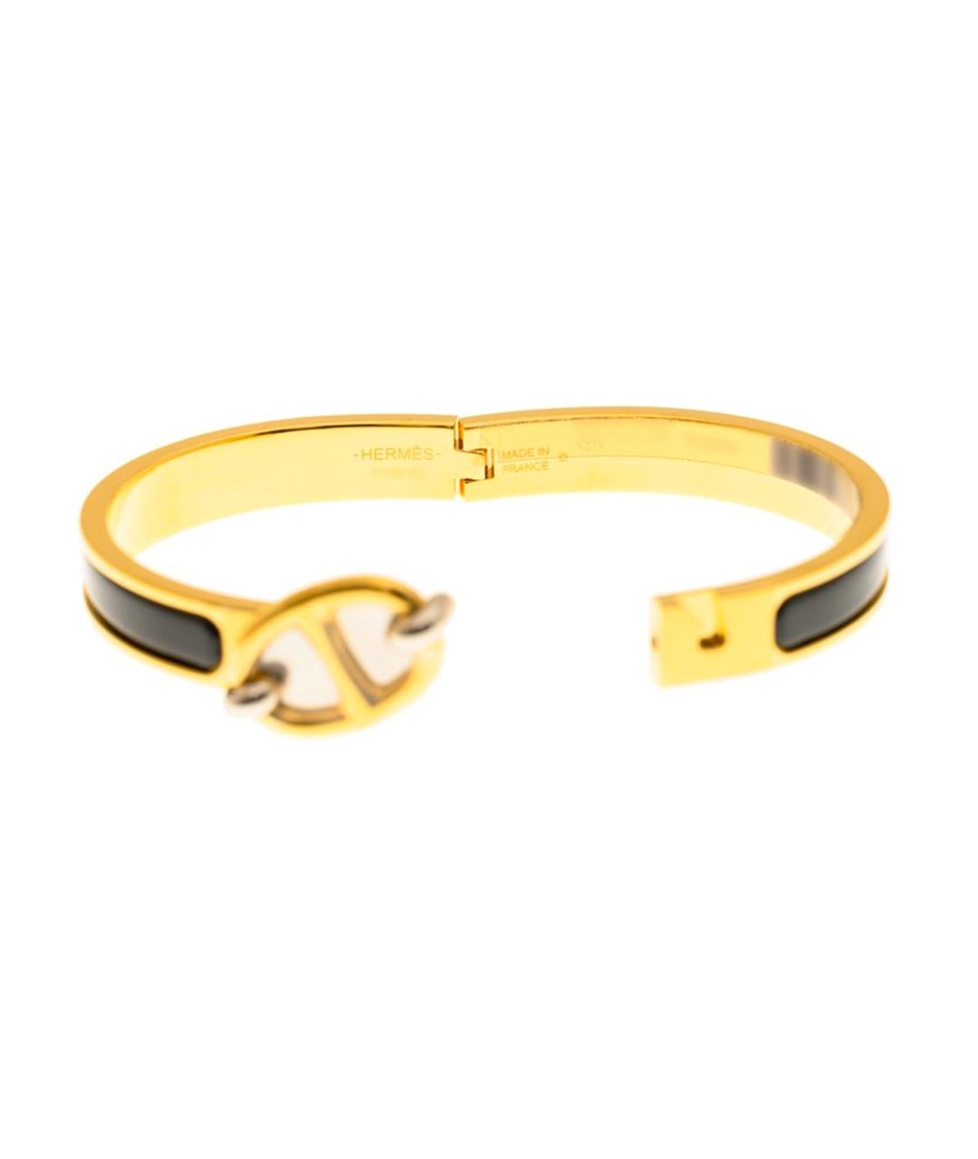 HERMES Черный металлический браслет, фото 2