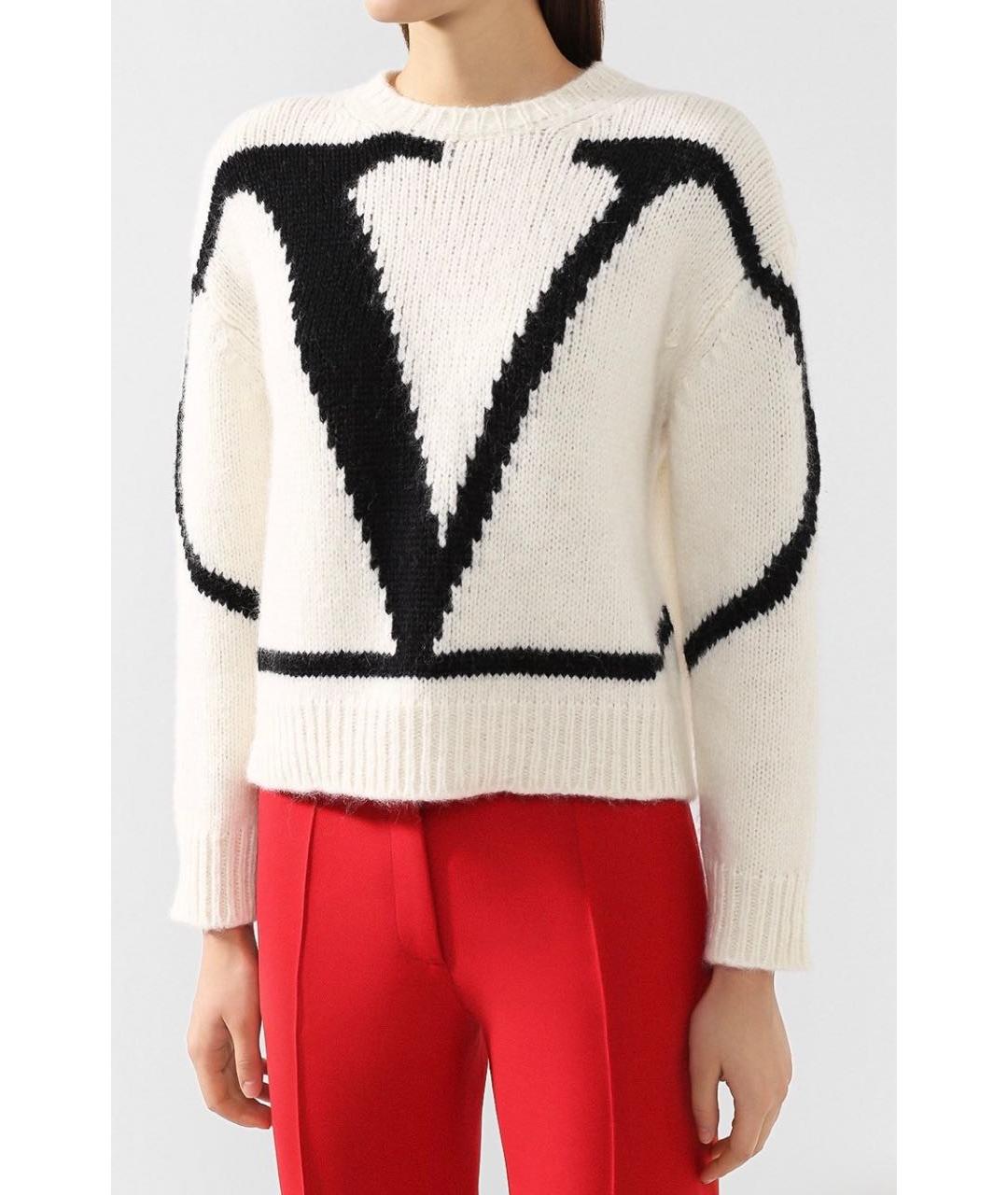 VALENTINO Бежевый шерстяной джемпер / свитер, фото 3