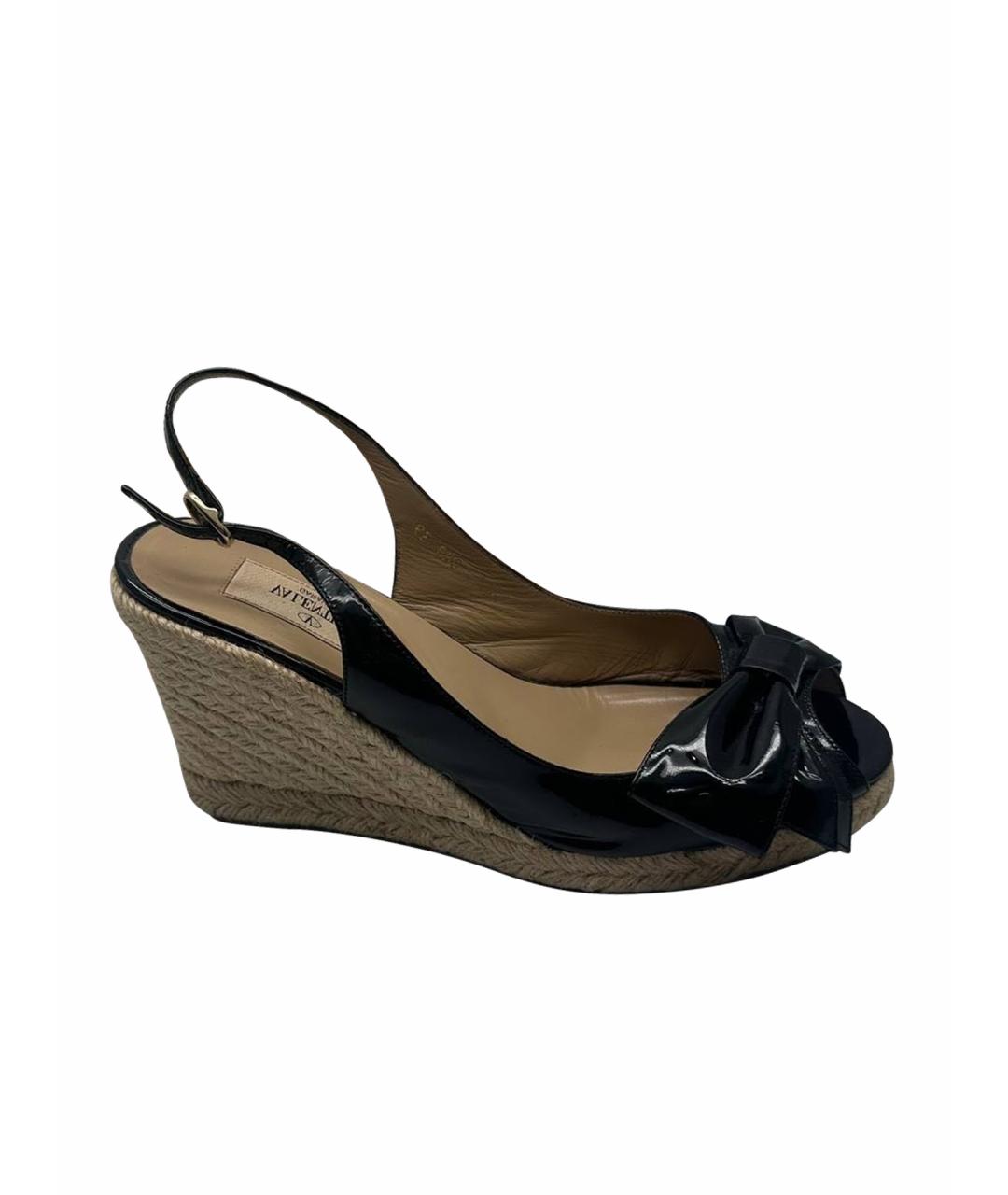 VALENTINO Темно-синие кожаные эспадрильи, фото 1