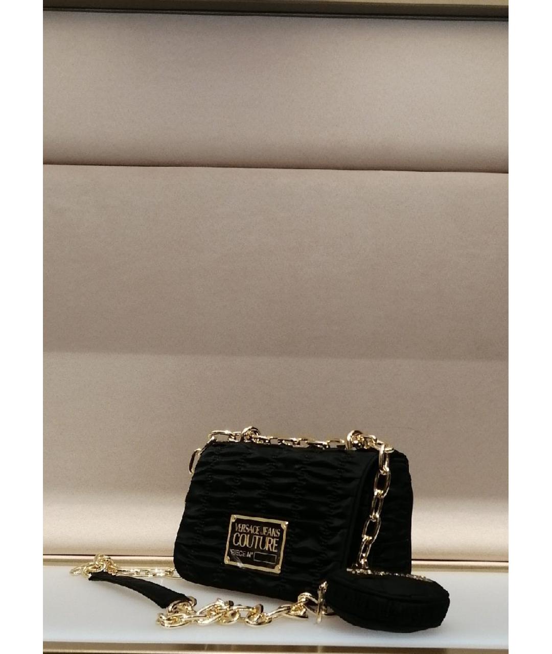 VERSACE JEANS COUTURE Черная кожаная сумка через плечо, фото 2
