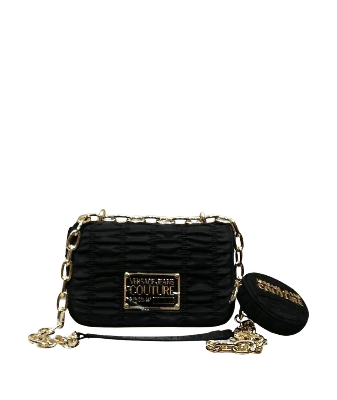 VERSACE JEANS COUTURE Черная кожаная сумка через плечо, фото 1