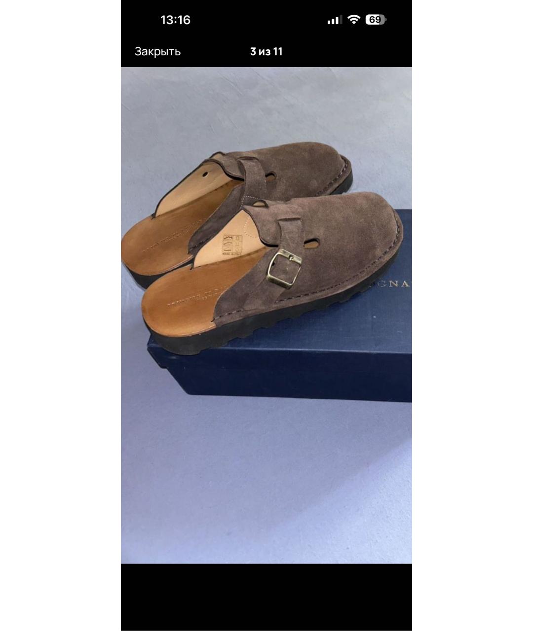 Principe di Bologna Коричневые замшевые сандалии, фото 9