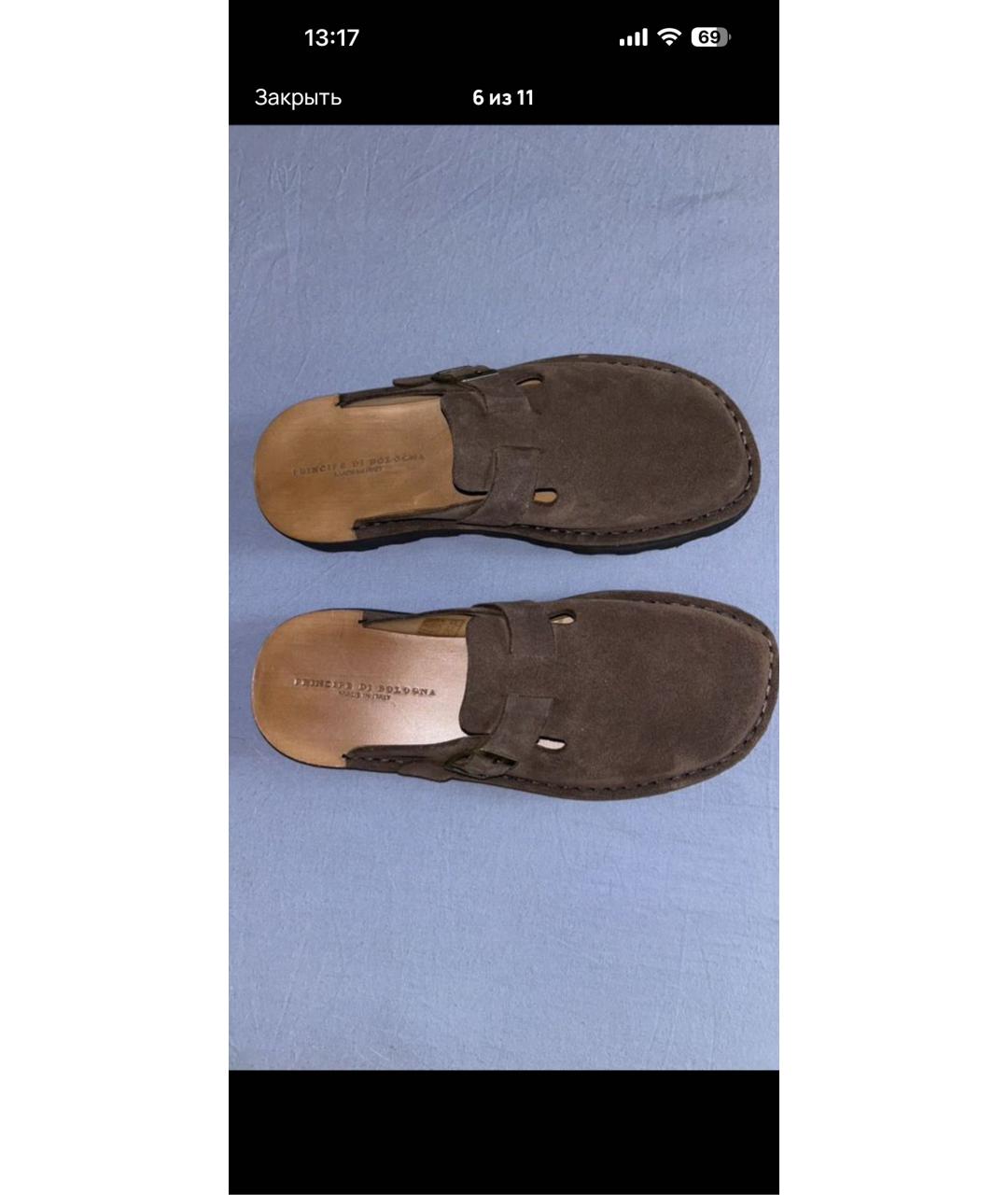 Principe di Bologna Коричневые замшевые сандалии, фото 3