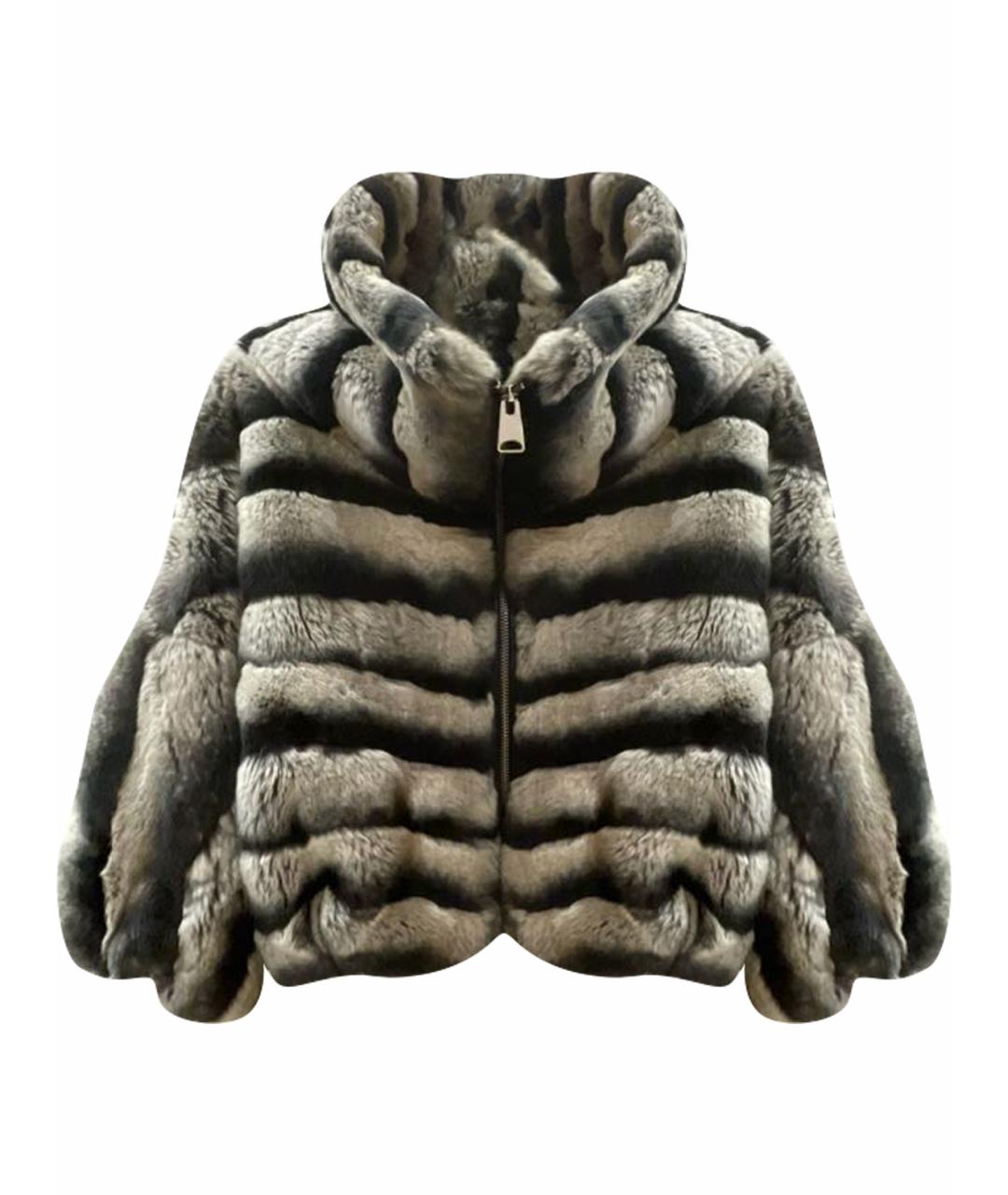 ERMANNO SCERVINO Серая меховая шуба, фото 1