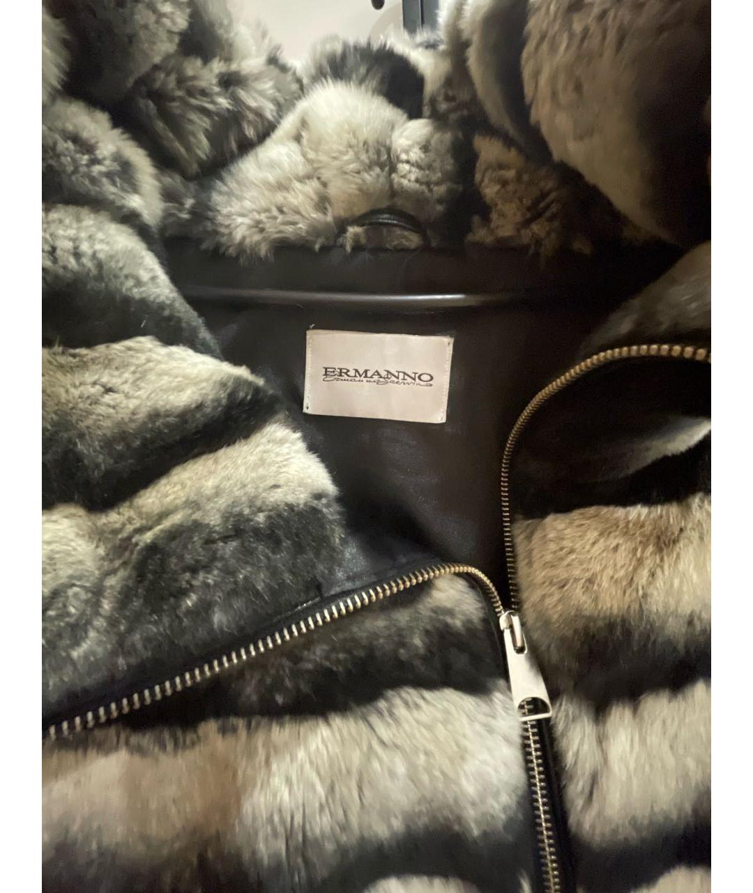 ERMANNO SCERVINO Серая меховая шуба, фото 3