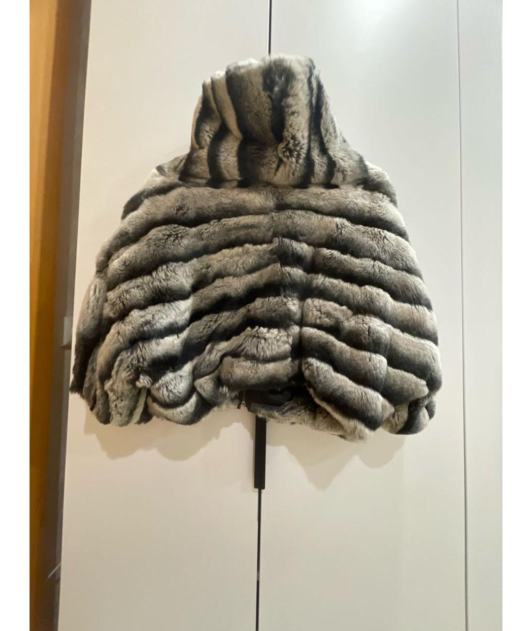 ERMANNO SCERVINO Серая меховая шуба, фото 2