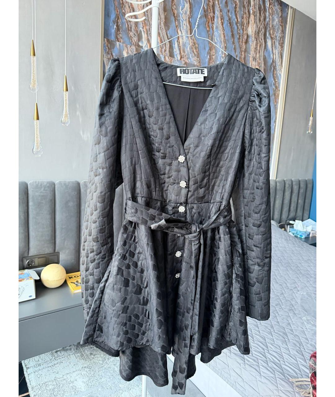 ROTATE Черное полиэстеровое коктейльное платье, фото 4