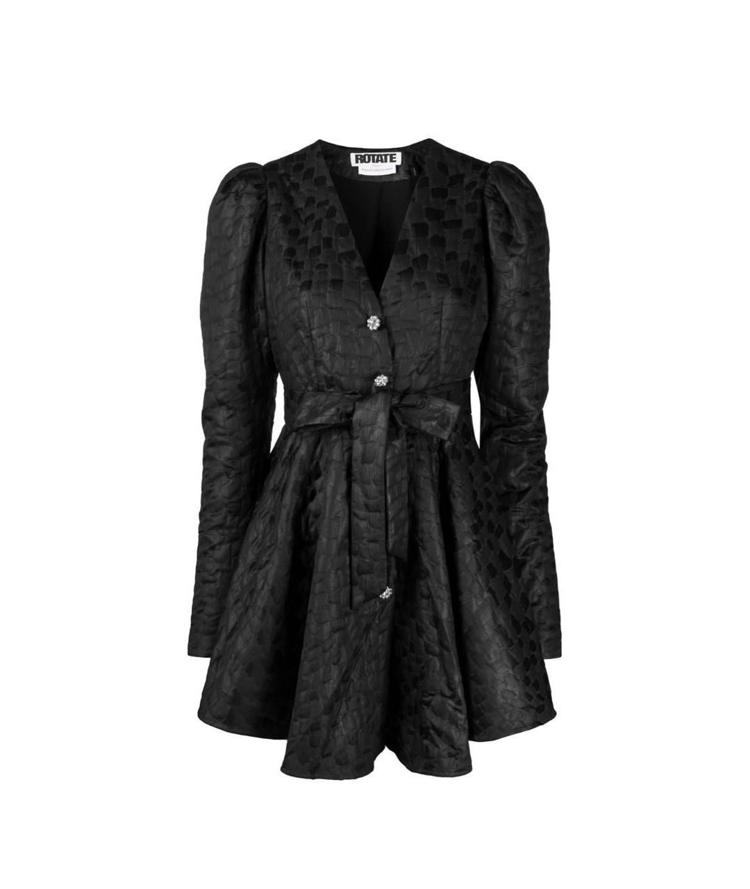 ROTATE Черное полиэстеровое коктейльное платье, фото 9