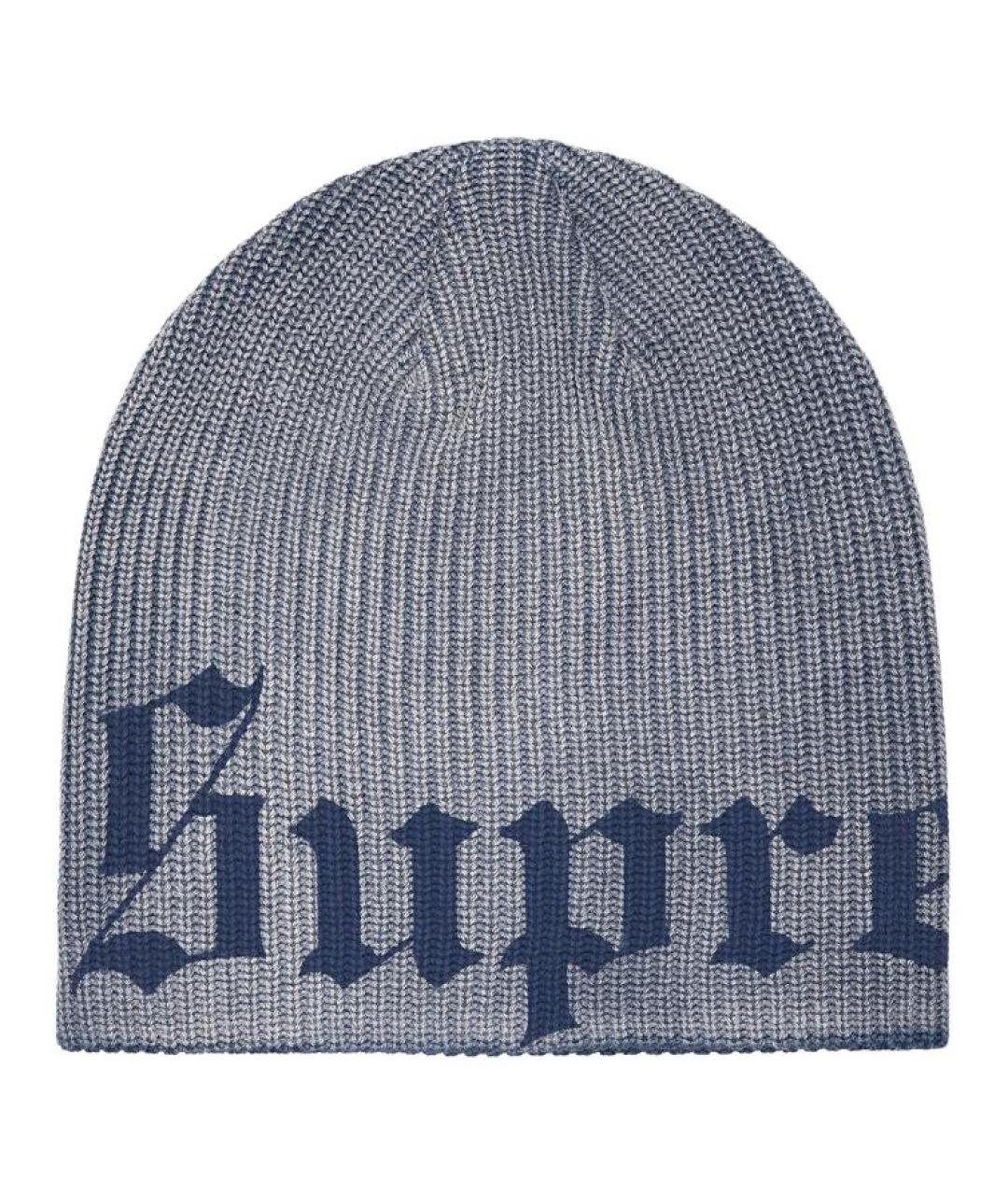 SUPREME Серая шапка, фото 1