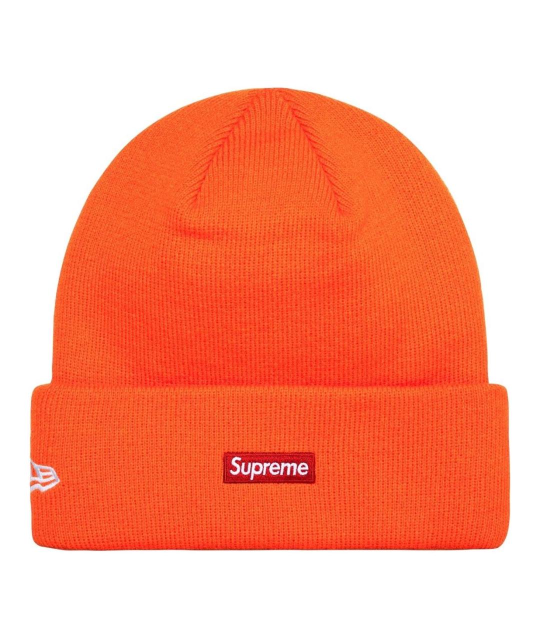 SUPREME Оранжевая шапка, фото 2