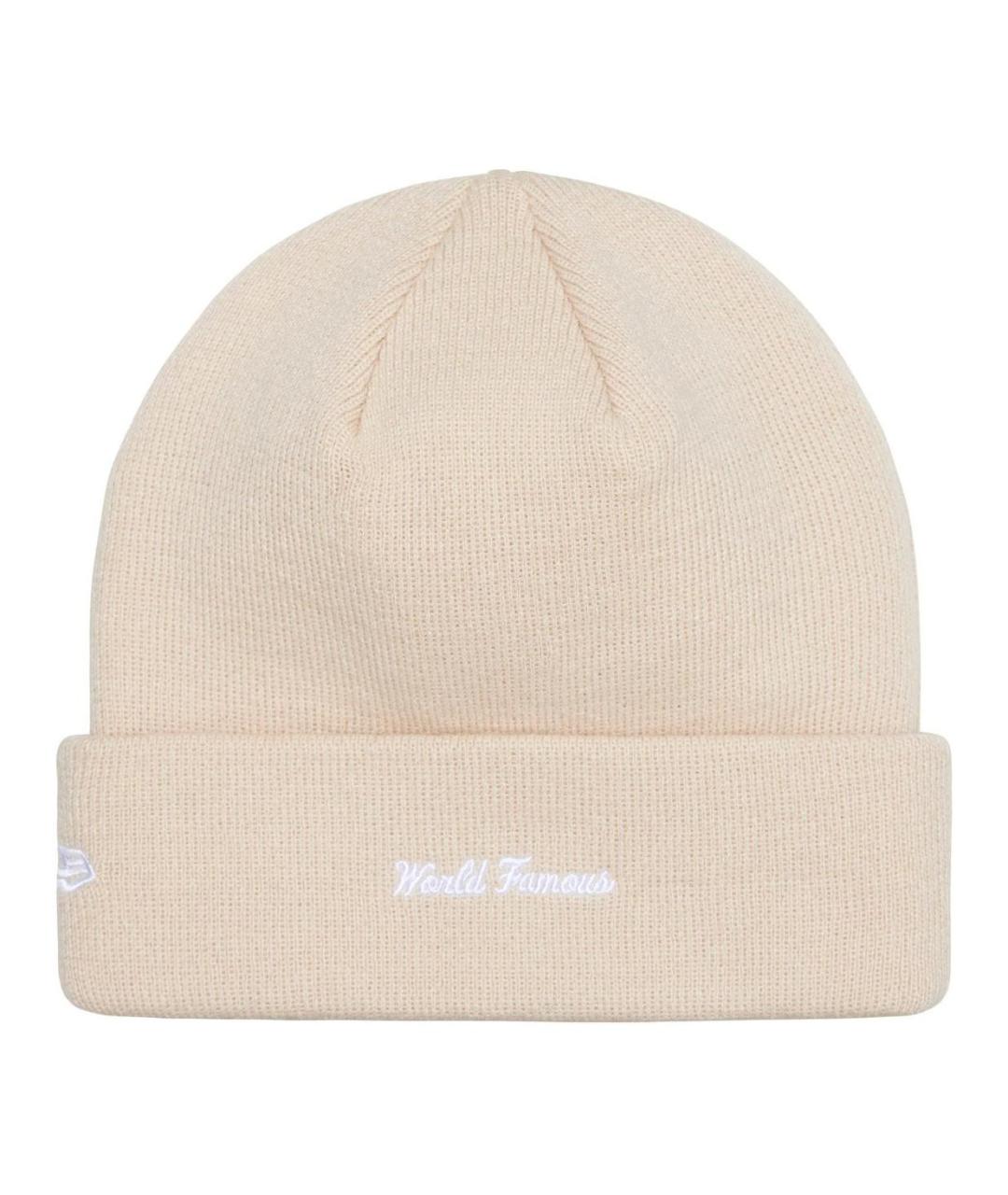 SUPREME Бежевая шапка, фото 2