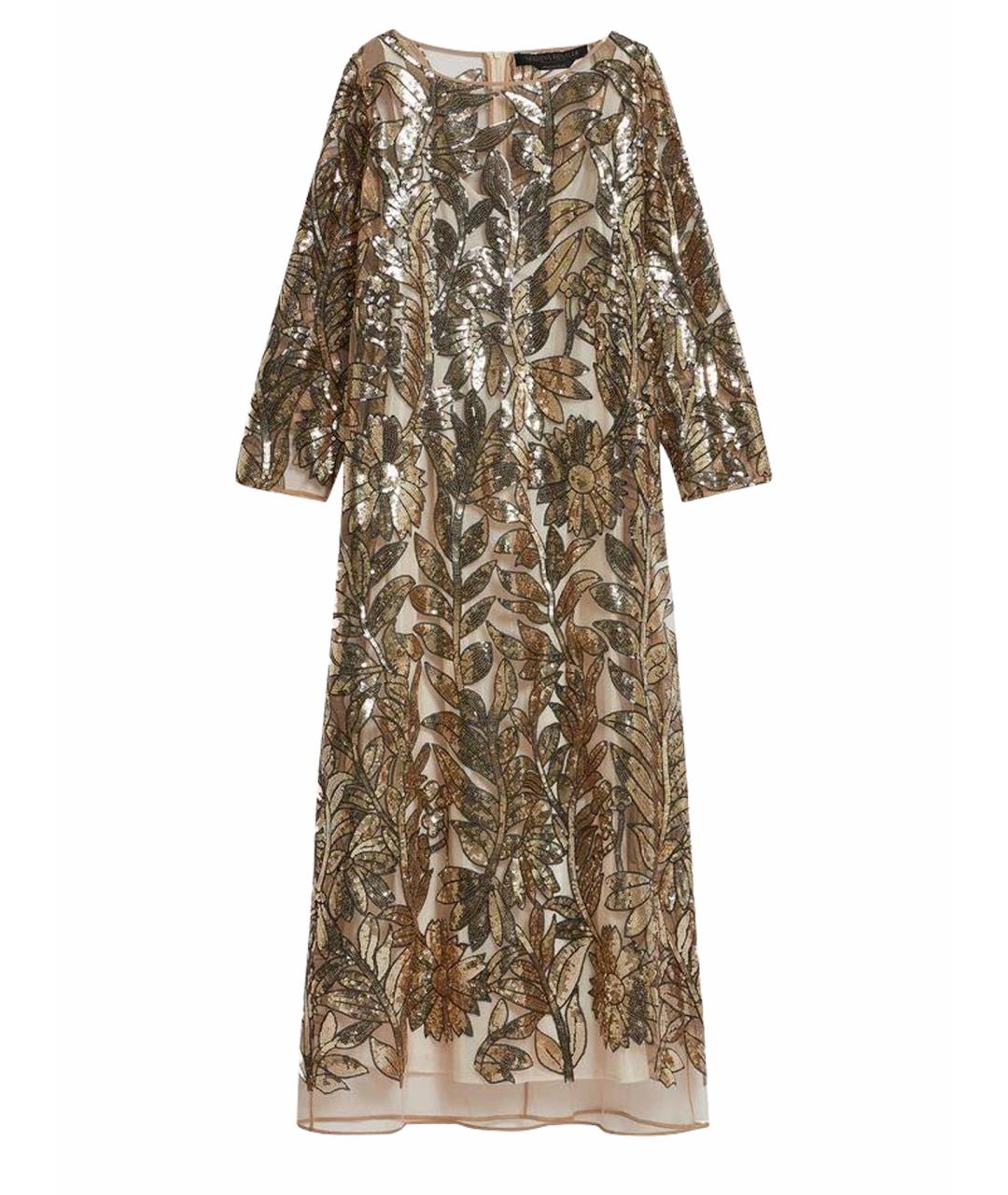 'S MAX MARA Золотое полиэстеровое вечернее платье, фото 1