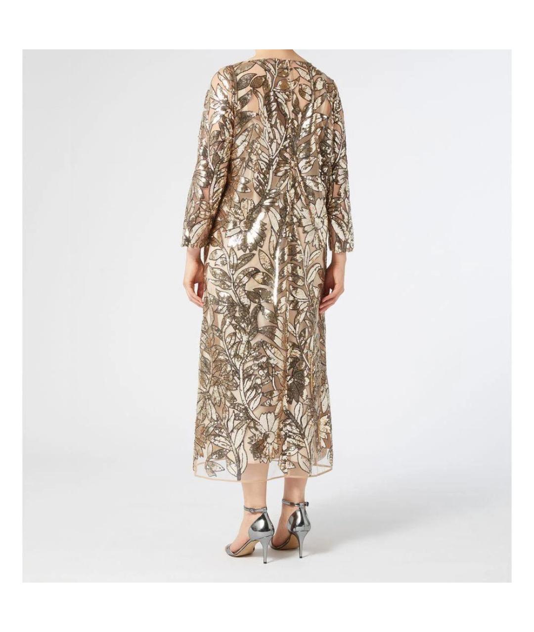 'S MAX MARA Золотое полиэстеровое вечернее платье, фото 3