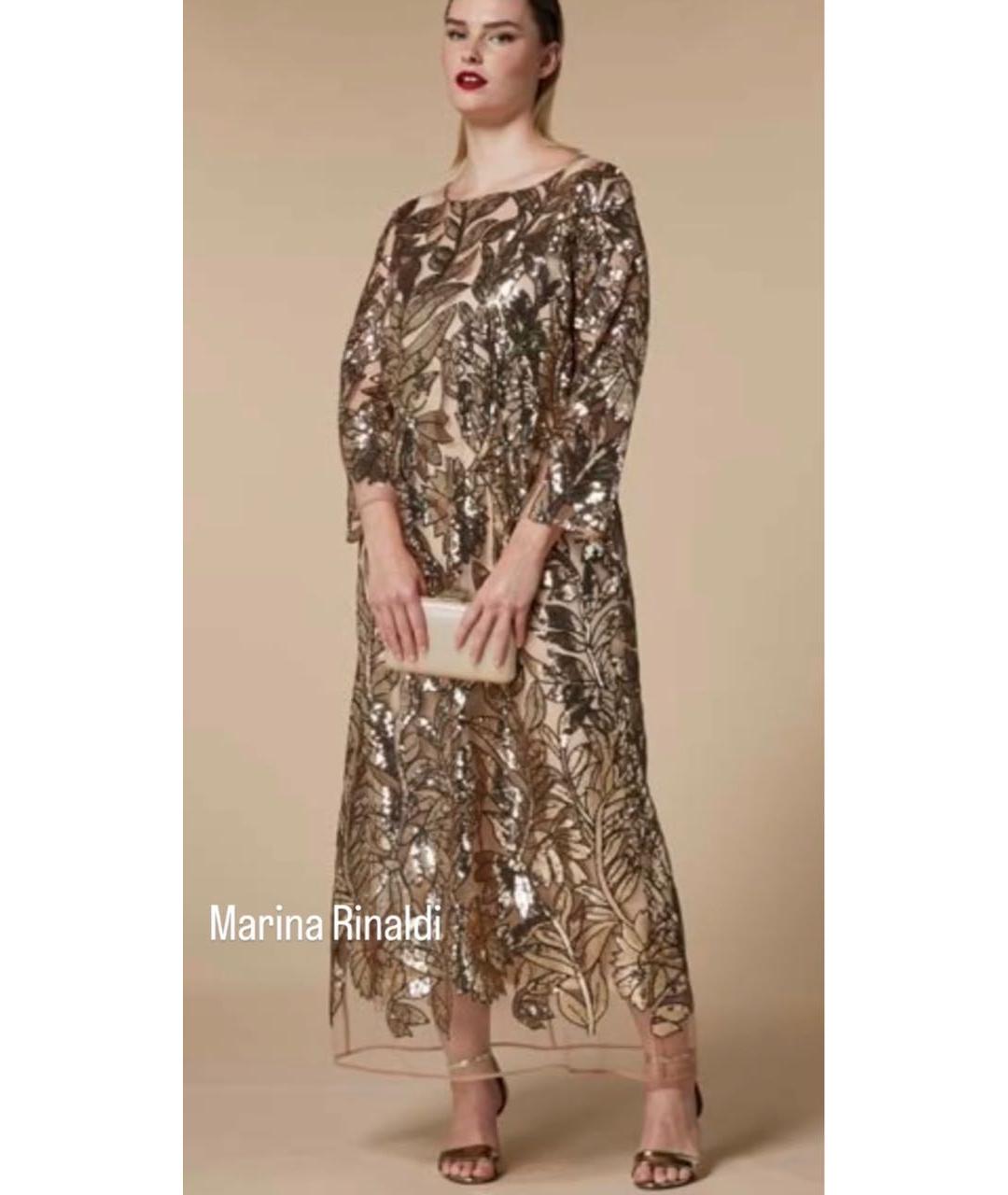 'S MAX MARA Золотое полиэстеровое вечернее платье, фото 2